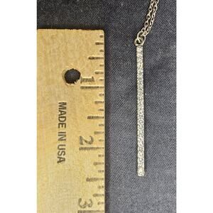 Silver BAR Rhinestone Crystal Necklace Pendant Costume Jewelry Gift